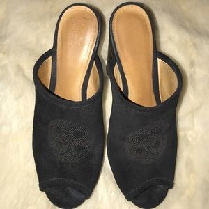 Black COACH Wooden Wedges 🖤